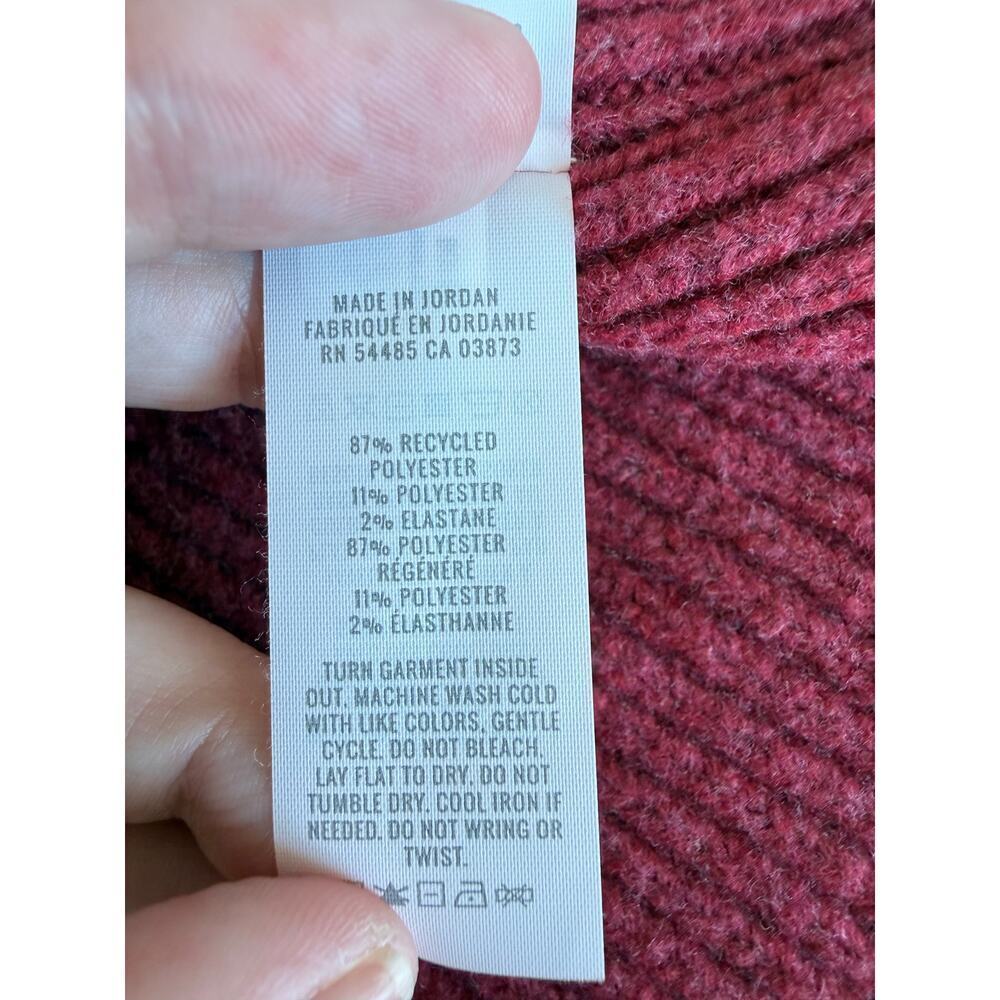 Aerie Cable Knit Unreal Oversized Cozy Burgundy Sweater Crewneck Size Small - Picture 5 of 6
